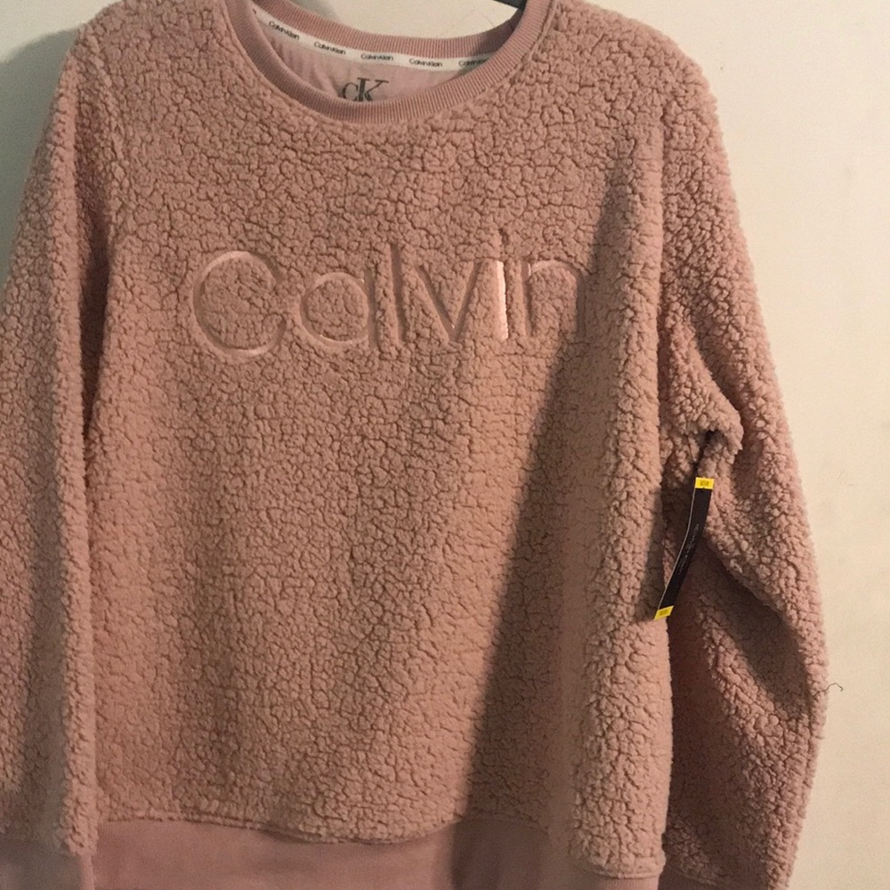 Calvin Klein fluffy pink pullover
